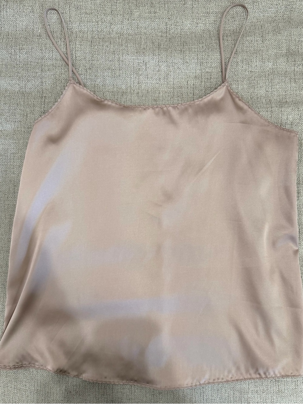 Silky Neutral Beige Spaghetti Strap Cami Top